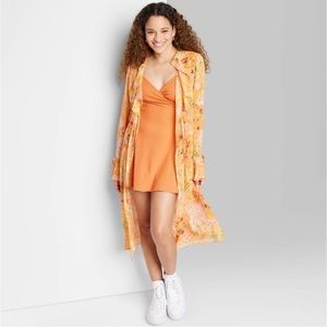 NWT! Wild Fable Orange Floral Duster Cardigan